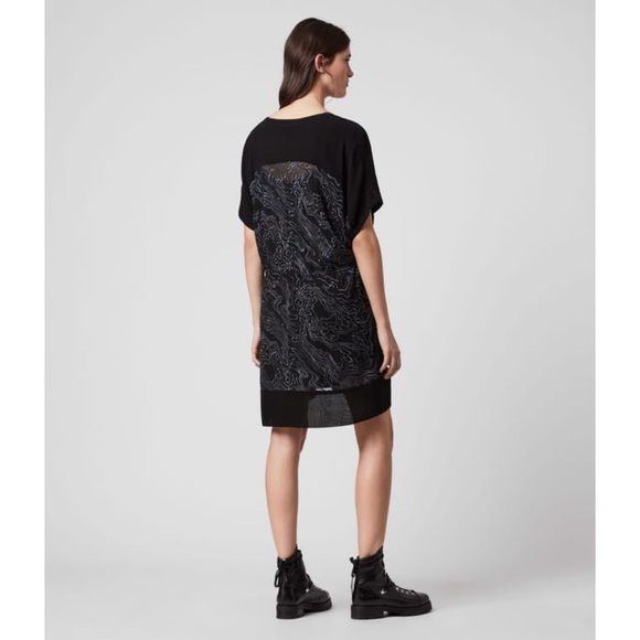 NWT All Saints Isme Palmer Dress in Oil Black - Picture 3 of 13